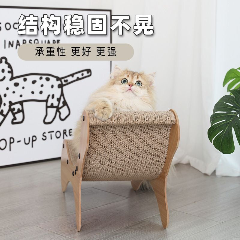 MiaoFairy Wood Cat Scratching Lounge Chair