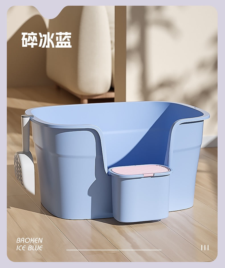 Hoopet Large And High Wall Open Litter Box With Litter Pan Tray Cat Litter Box