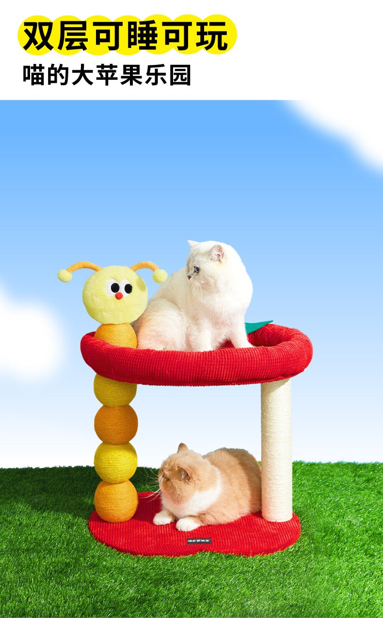 MiaoFairy Apple Cartoon Small Cat Scratching Tree