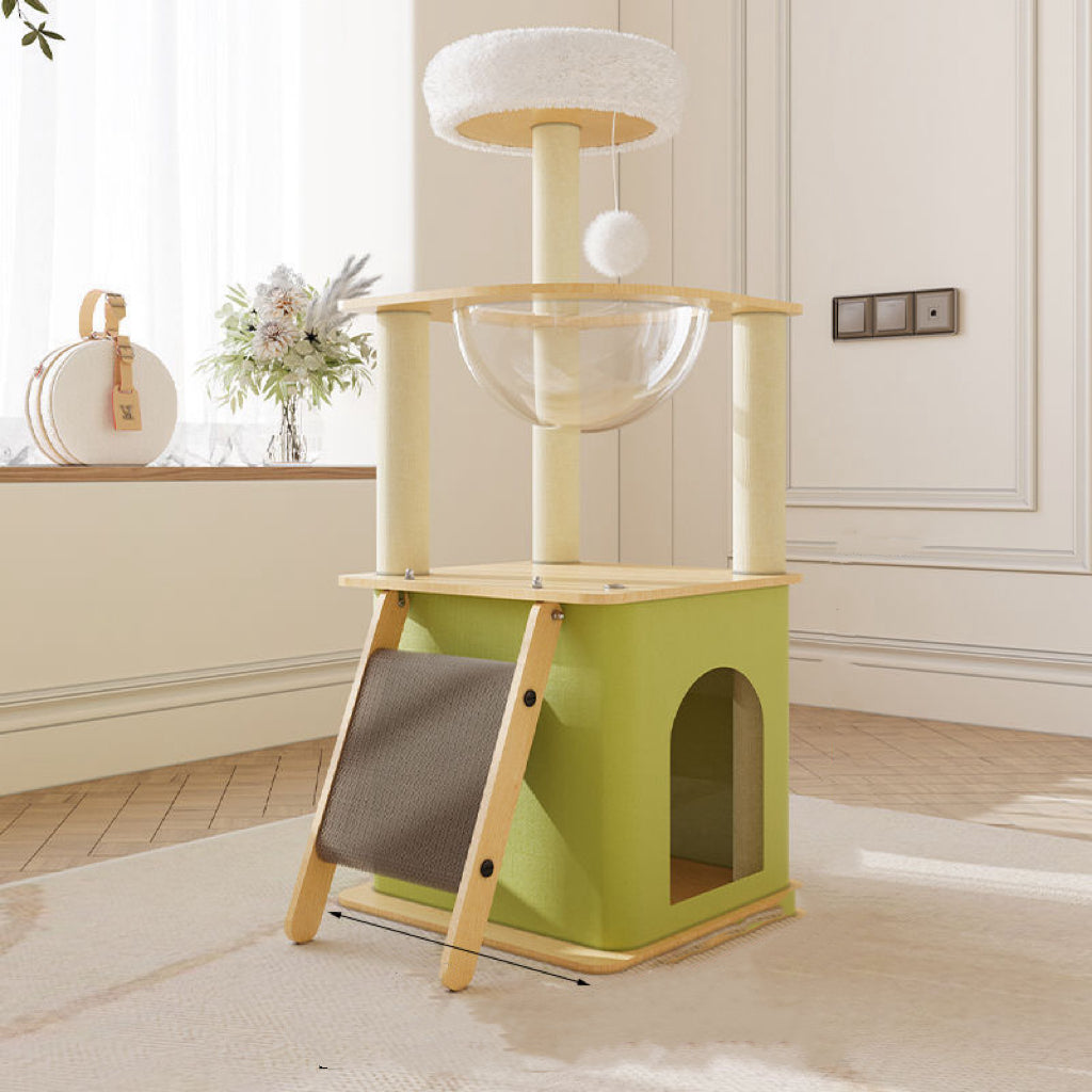 CatTree Wooden Cat Tree Tower Cat Scratching Post House Condo Y25