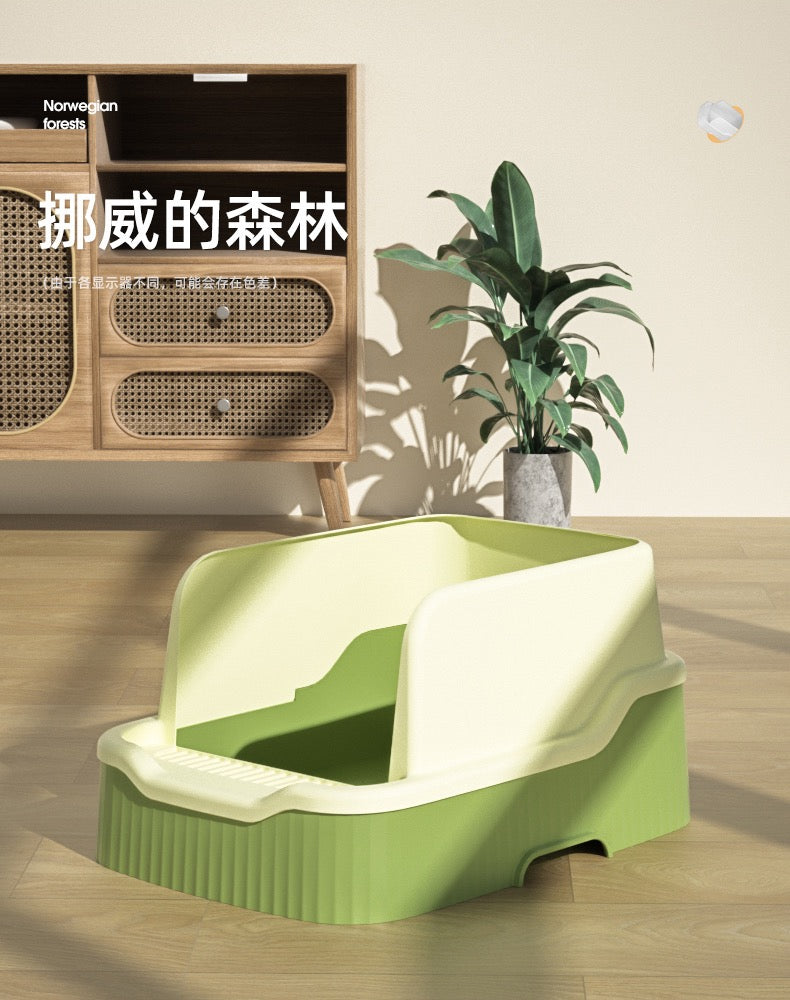 Hoopet Large Tall Open Top Cat Litter Box With High Sides And Scoop
