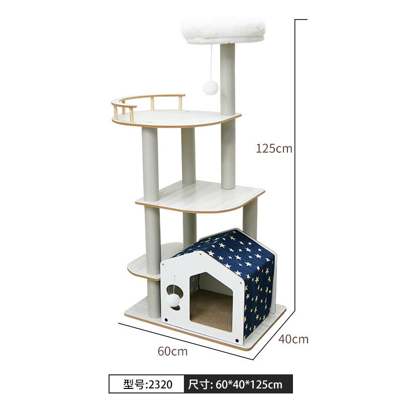 CatTree Simple Wood Cat Tree With Condo 2320