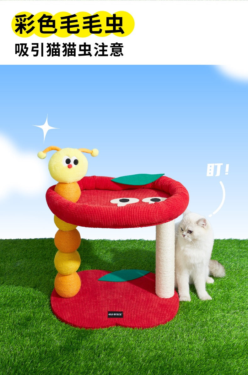 MiaoFairy Apple Cartoon Small Cat Scratching Tree