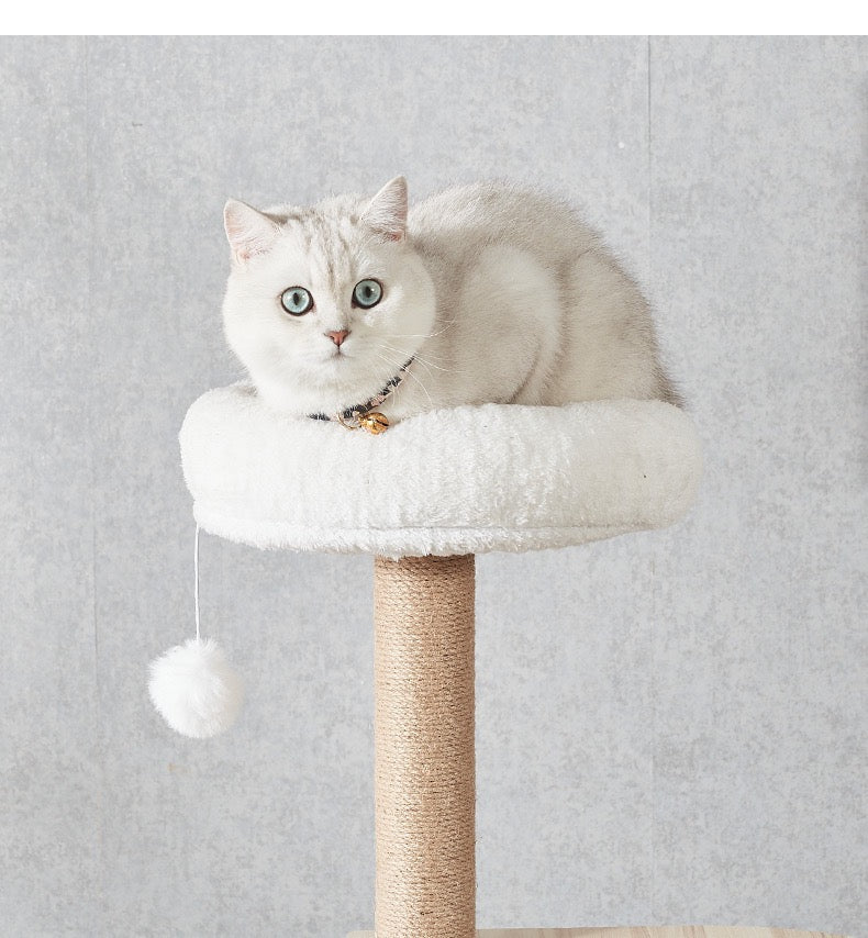 CatTree Multi-Pure Wood-Level Cat Tree Tower With Clear Bowl Y2