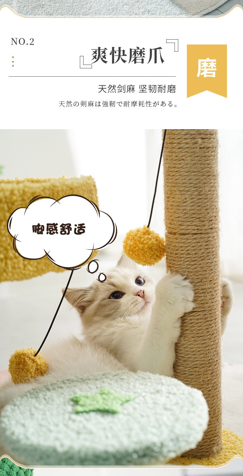 MiaoFairy Cactus Climbing Playing Cat Scratching Post Cute Cat Tree House