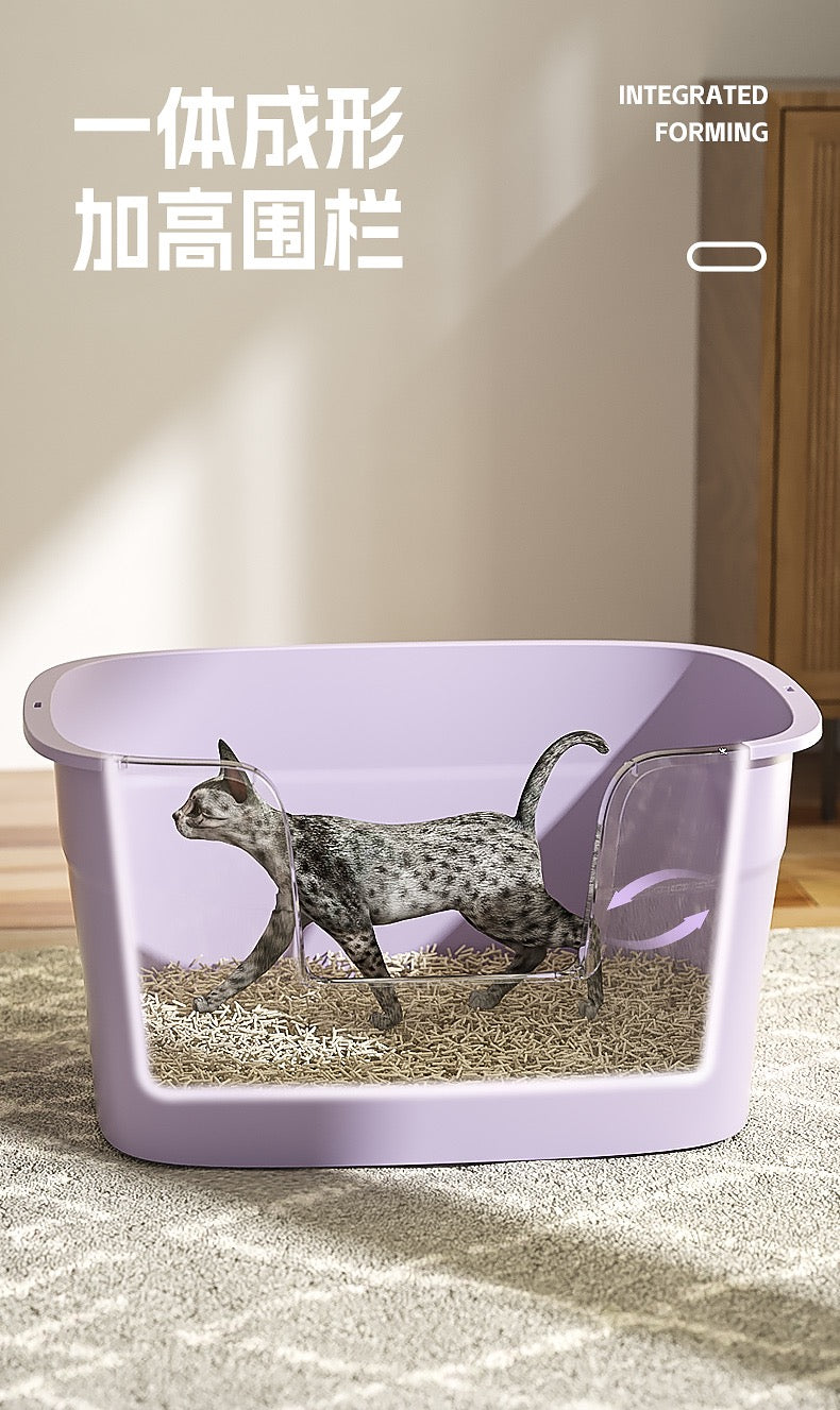 Hoopet Large And High Wall Open Litter Box With Litter Pan Tray Cat Litter Box