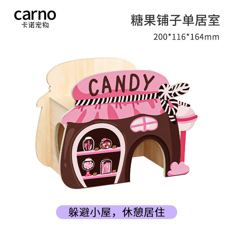 Yee Candy Shape Hamster Hideout Wooden Cage Small Pet House