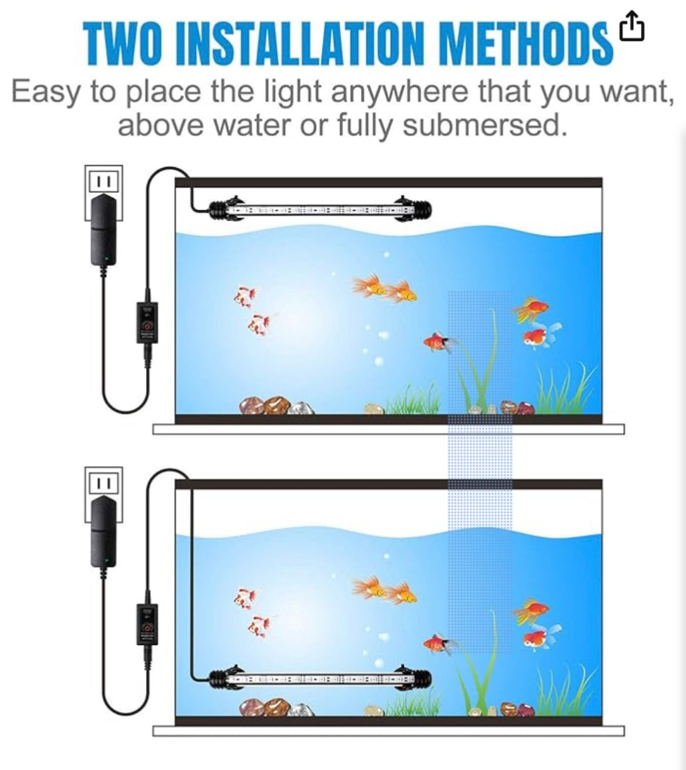 Aquarium Color Changing Air Stone Fish Tank LED Light