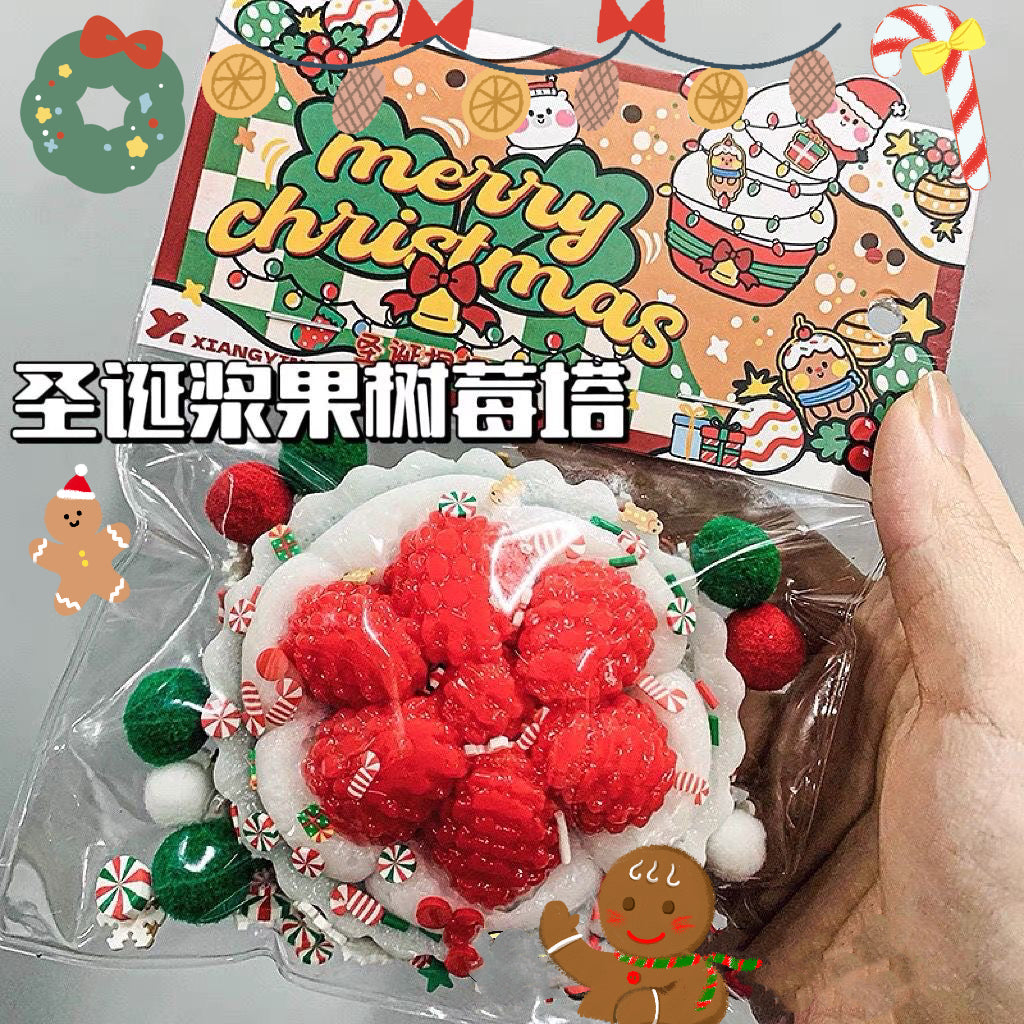 Christmas Raspberry Tart Stress Relief Toy Slow Rebound Squeeze Toy
