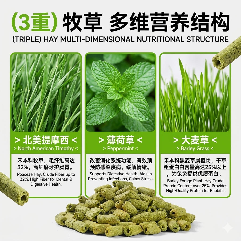 Yee Puff Stick 8-In-1 Grass & Vegetable Blend For Rabbit, Guinea Pig, Hamster & Chinchilla 300g Bucket