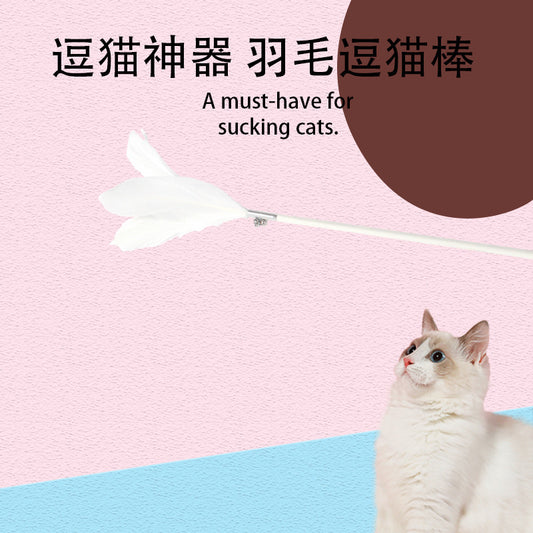 MagicalPet Natural Feather Cat Teaser Cat Toy