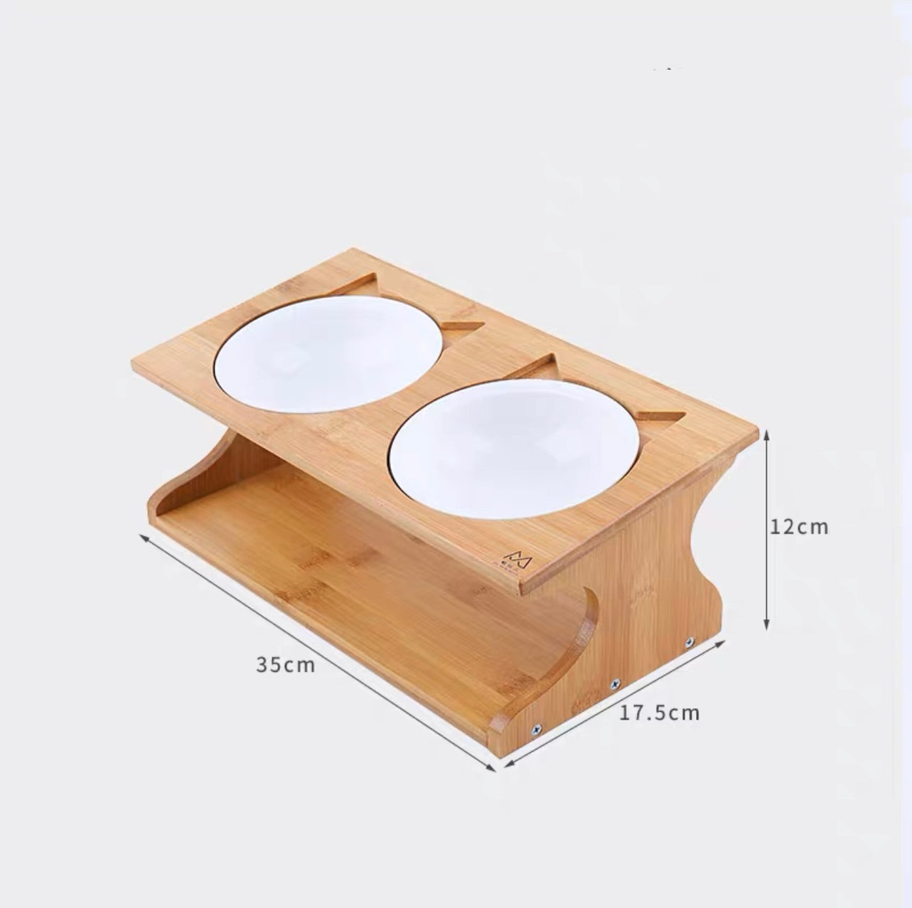MiaoFairy Large Wooden Ceramic Double Pet Bowls