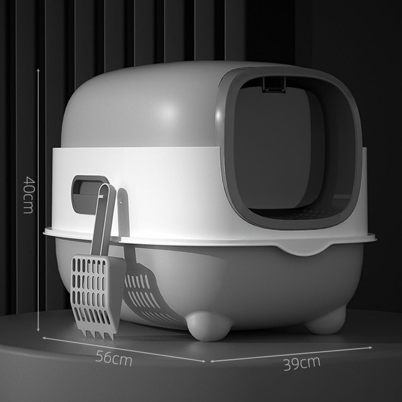 Hoopet Enclosed No-Mess Hooded Cat Litter Box