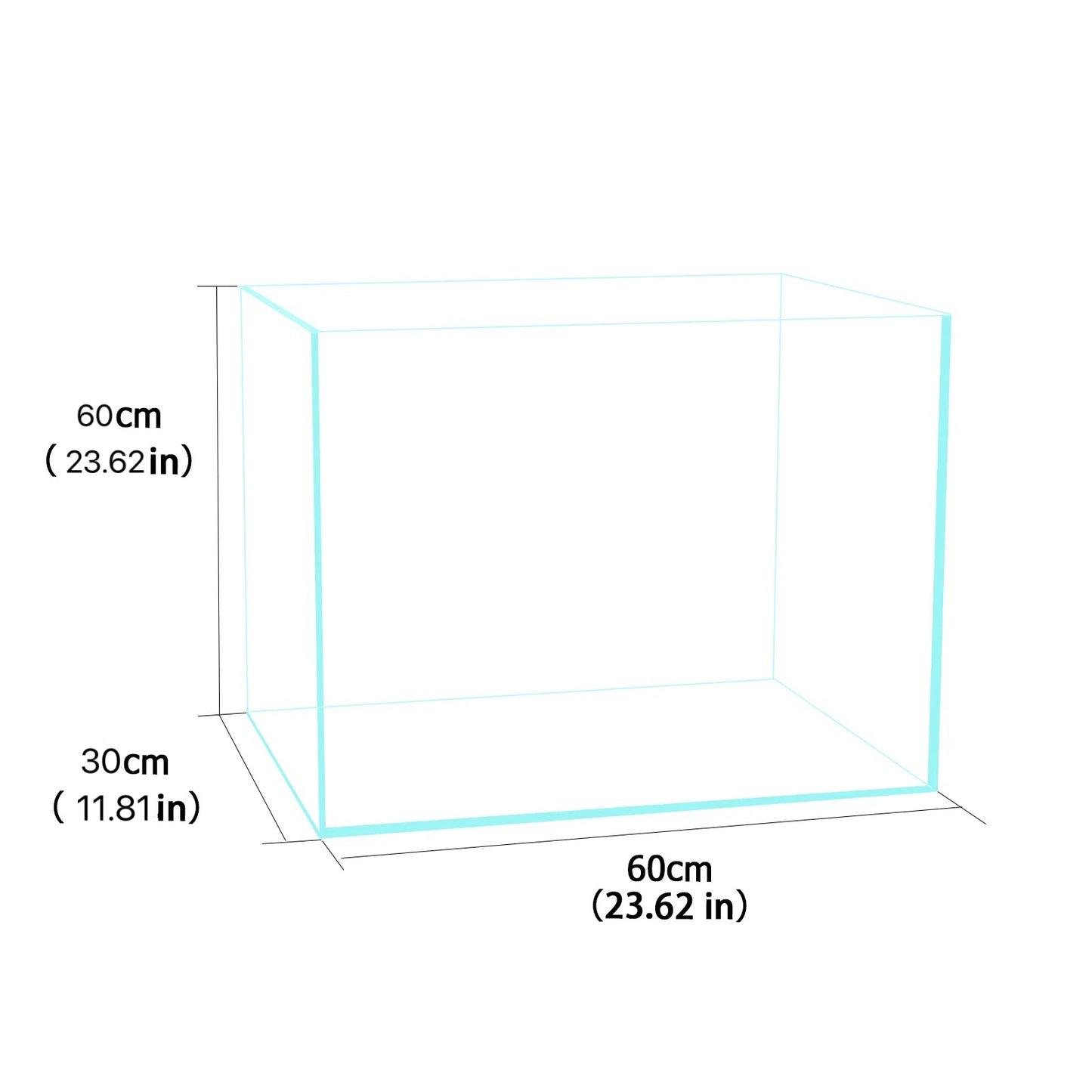 Yi Ding Aquarium Ultra-White Clear 45° Mitered Edges Translucent Glass Tank 7-30 Gallons Series