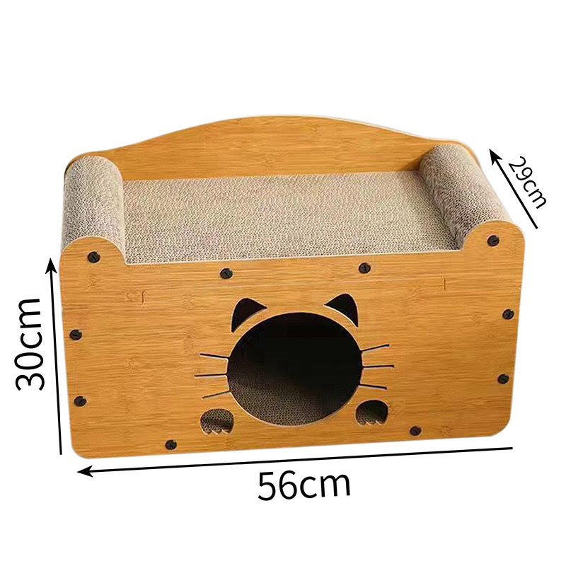 MiaoFairy Wood Cat Scratcher House