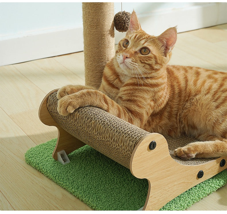 MiaoFairy Beach Style Cat Scratching Post With Scratching Board Bed