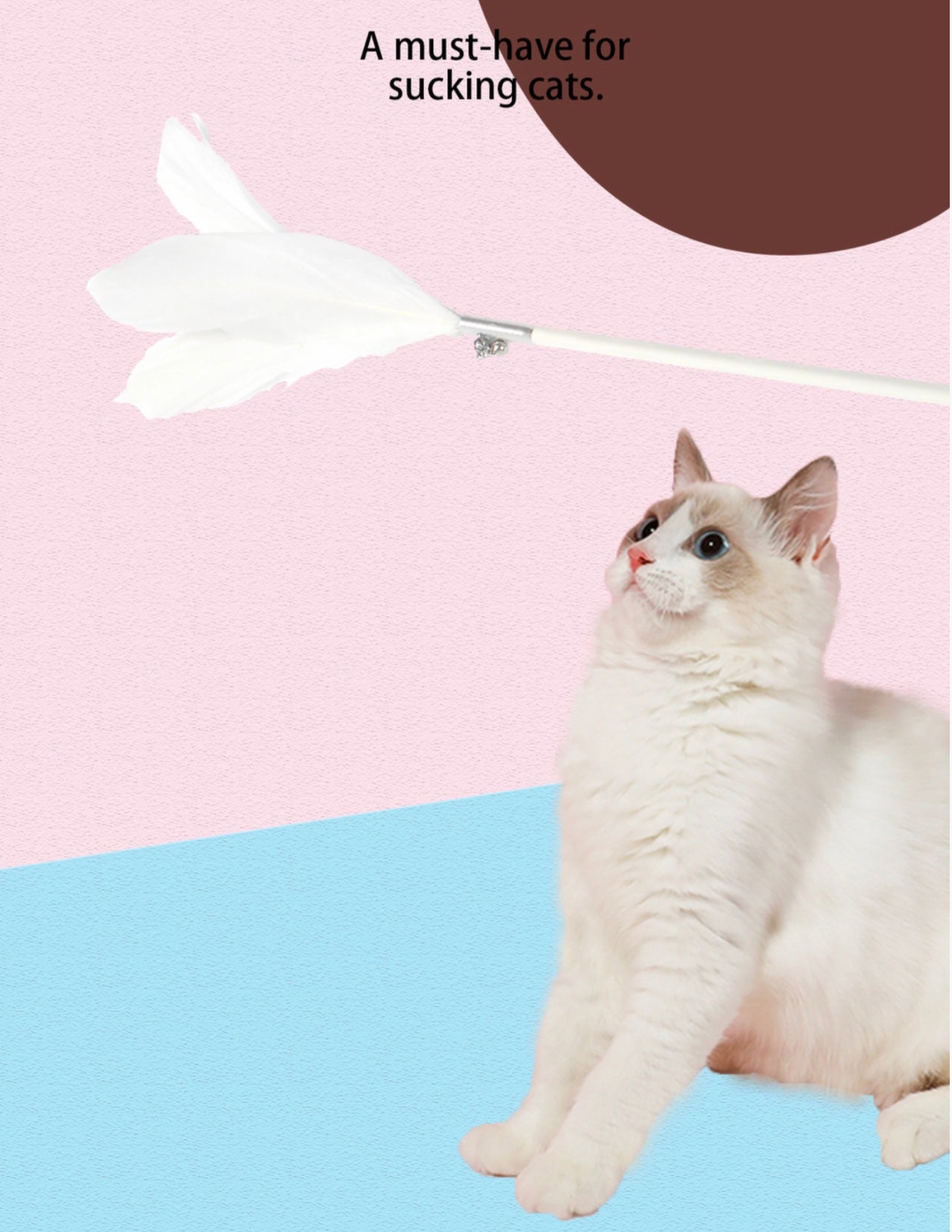 MagicalPet Natural Feather Cat Teaser Cat Toy