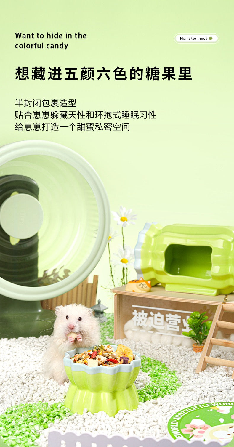 Carno Hamster Candy Shape Hideout Ceramic House For Small Pet