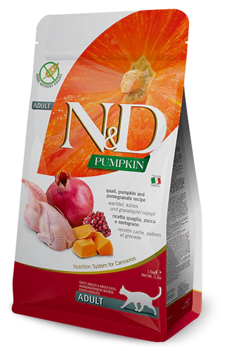 Farmina N&D Pumpkin Quail & Pomegranate Adult Dry Cat Food 11lb