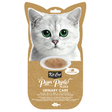 Kit Cat Purr Purees PLUS+ Urinary Care Tuna & Cranberry Cat Treat - 4 x 15g