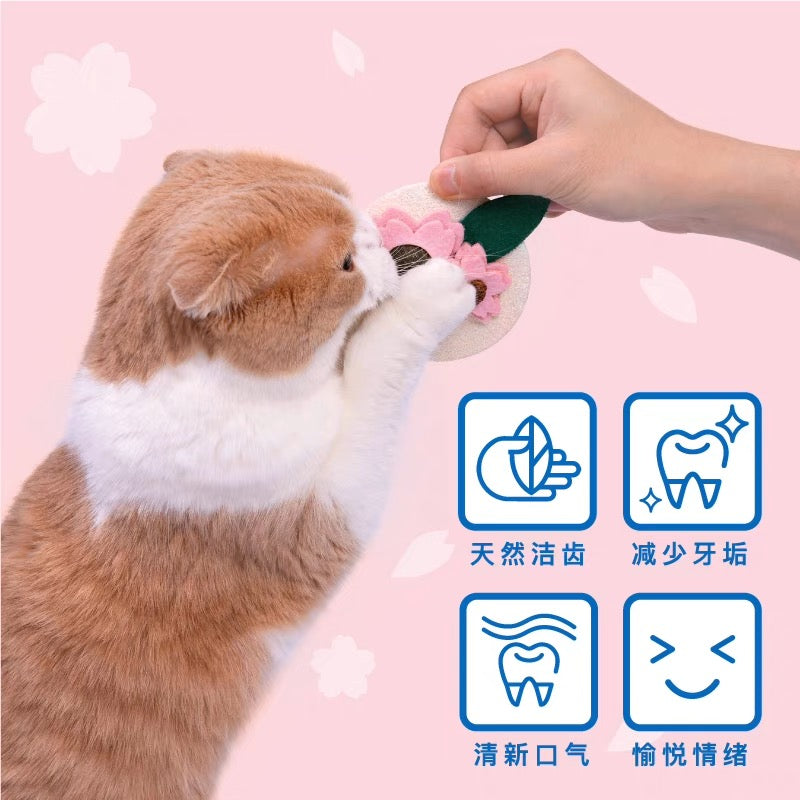 ZEZE Cherry Blossom Catnip Chew Cat Dental Toy