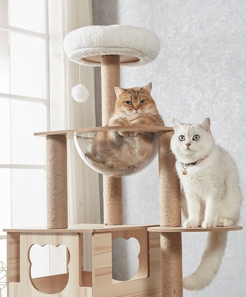 CatTree Morden Wooden Multi-Layer Cat Climbing Scratcher Cat Tree Tower Y1