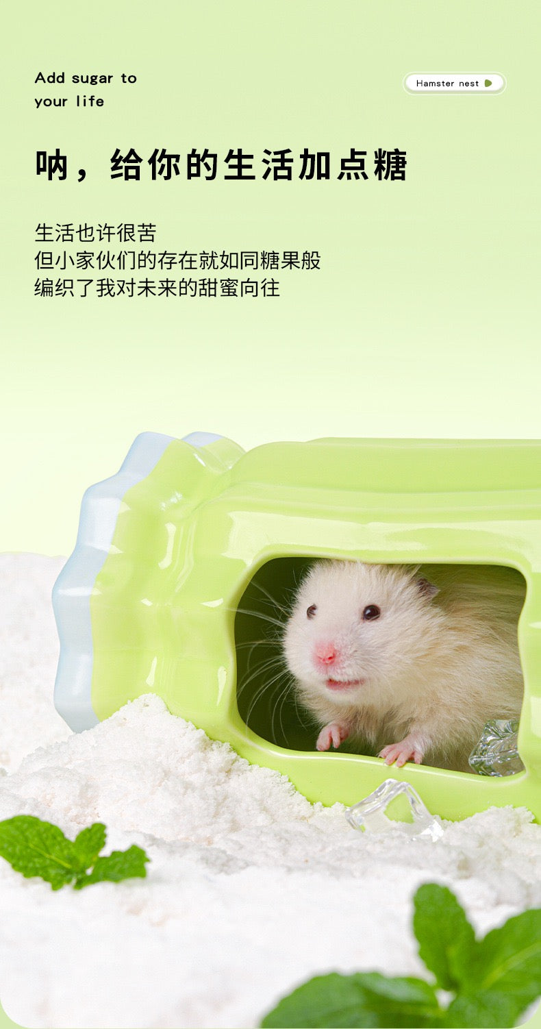 Carno Hamster Candy Shape Hideout Ceramic House For Small Pet