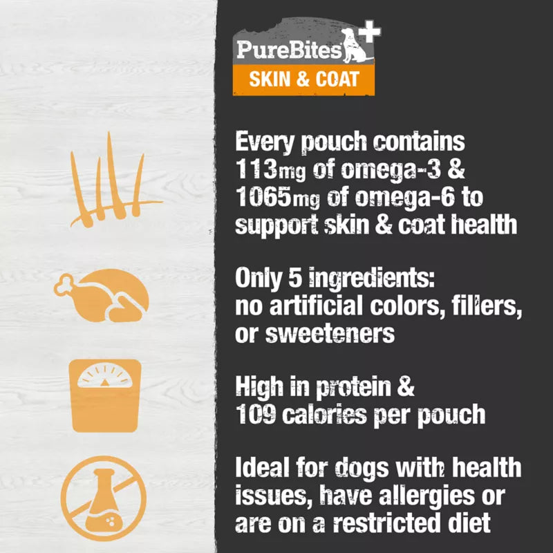 Purebites Squeezables Daily Health Support Dog Treat - Skin & Coat