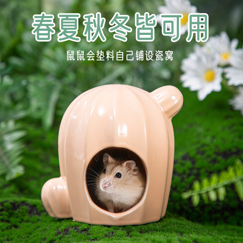 Yee Hamster Cactus Shape Hideout Ceramic House For Small Pets