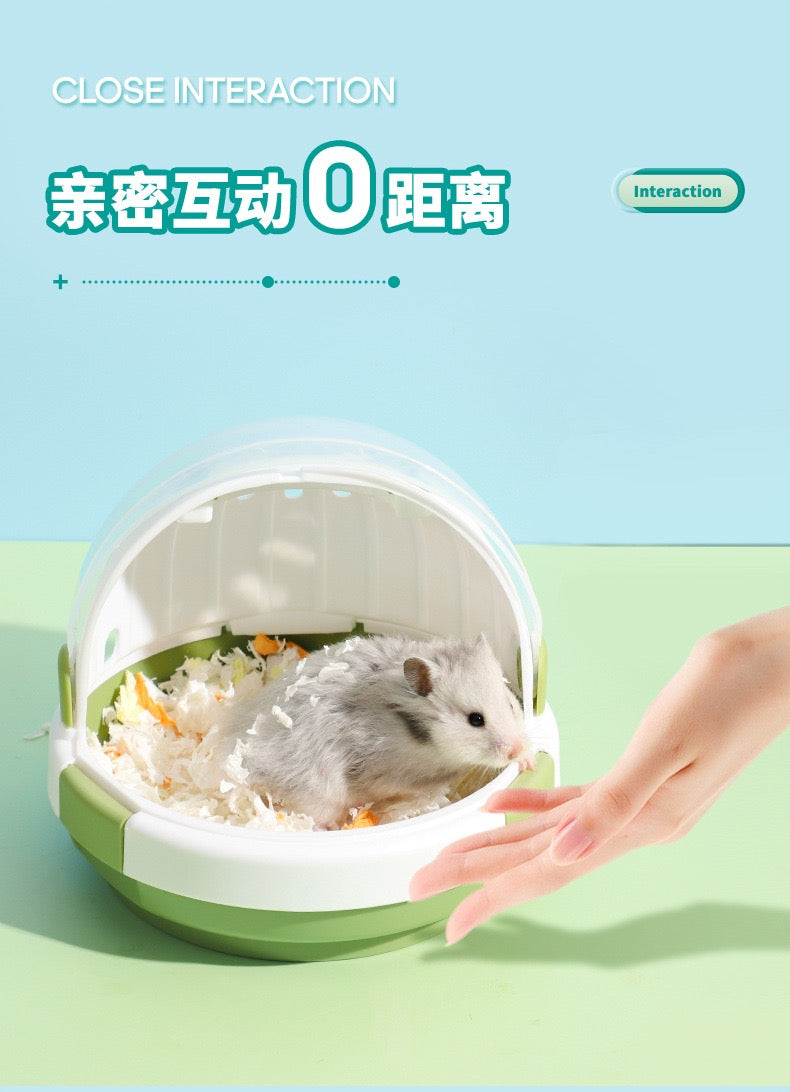 Carno Hamster Handle Handheld Plastic Outing Cage For Small Pets(Blue)