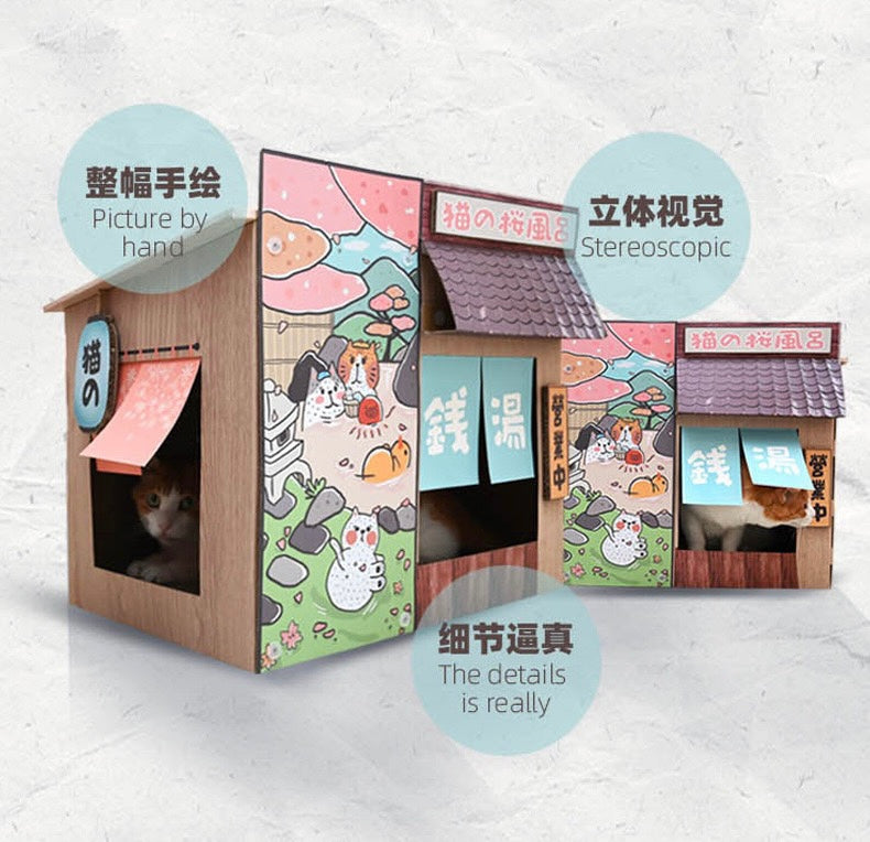TinyPet CardBoard Cat House With Scratcher/Catnip