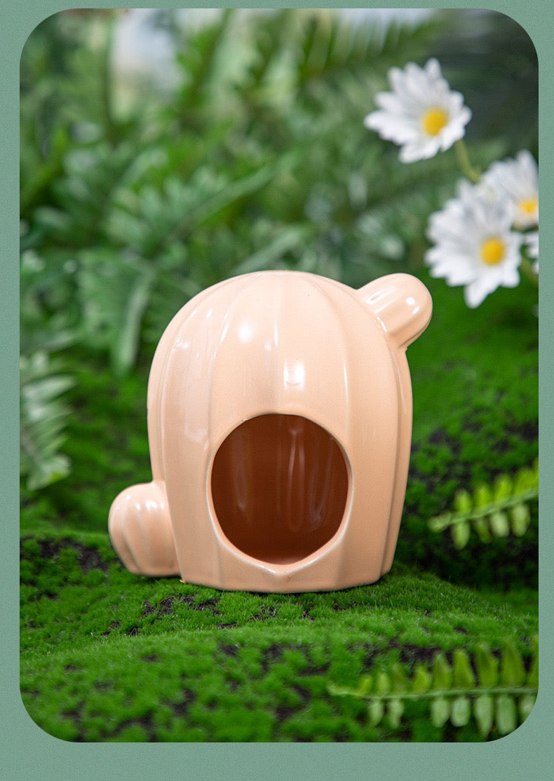 Yee Hamster Cactus Shape Hideout Ceramic House For Small Pets