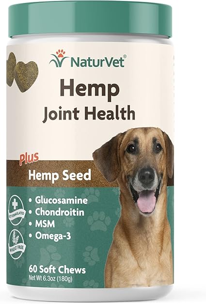 NaturVet Hemp Joint Health Support Supplement for Dogs 60 Soft Chews