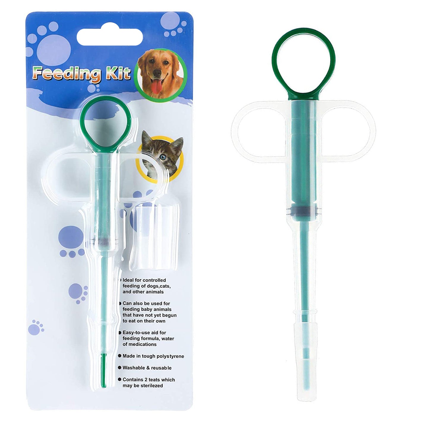 MagicalPet Pet Piller Gun Dog Pill Shooter Cat Tablet Soft Tip Syringe Pet Medical Feeding Dispenser Tool for Small Animal(2pcs)