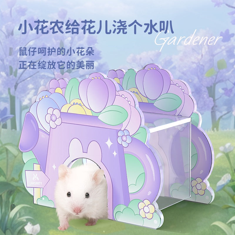 Carno Spring Flower Series Acrylic Hamster Hideout For Small Pet