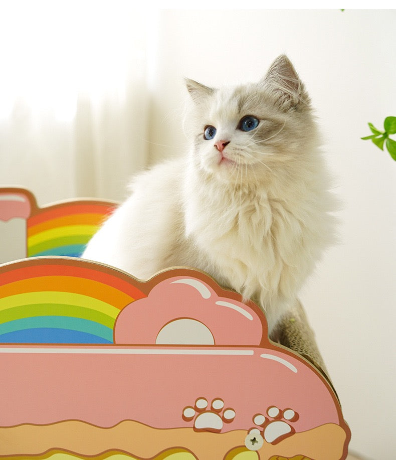 MiaoFairy Candy Shop Shaped Double Cat Scratchers House