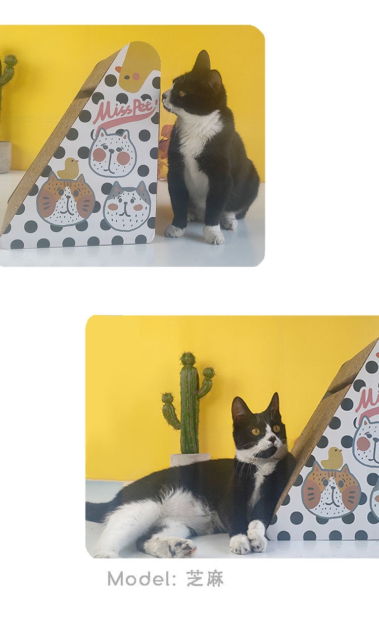 MiaoFairy Medium Triangle Cardboard Cat Scratching Board
