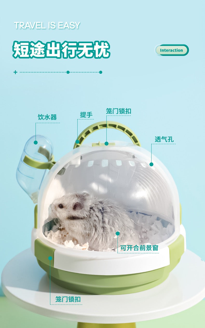 Carno Hamster Handle Handheld Plastic Outing Cage For Small Pets(Blue)