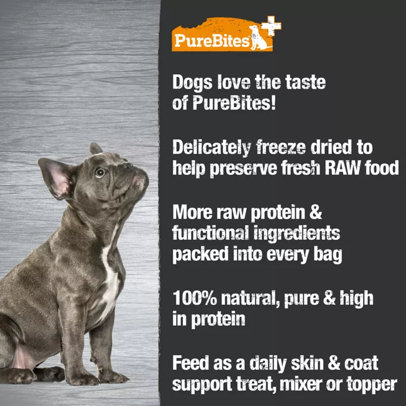 PureBites+ Freeze Dried Dog Treats - Skin & Coat 3oz/85g