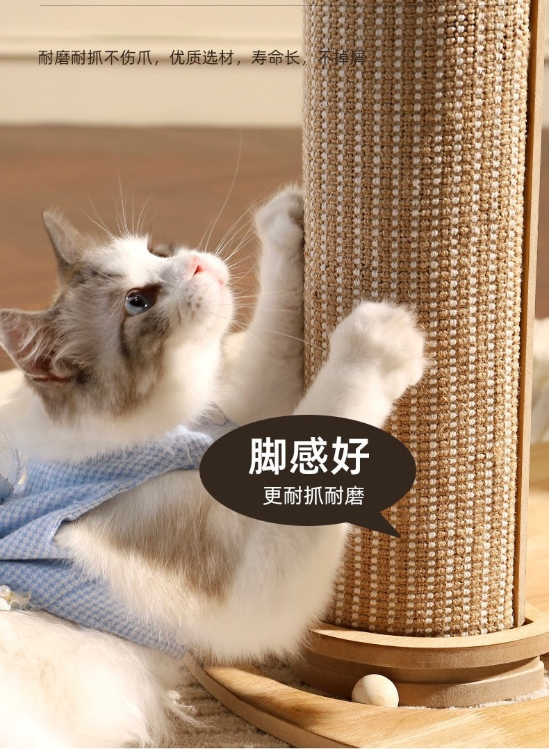 MiaoFairy Wood Cat Scratcher With Space Capsule Small Cat Tree