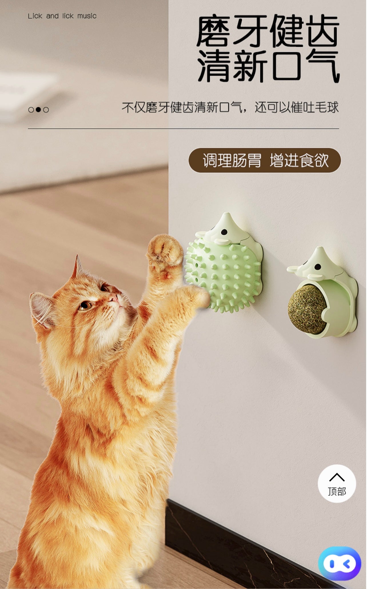 Hoopet Catnip Ball Toys And That Stick on Wall Cat Toy