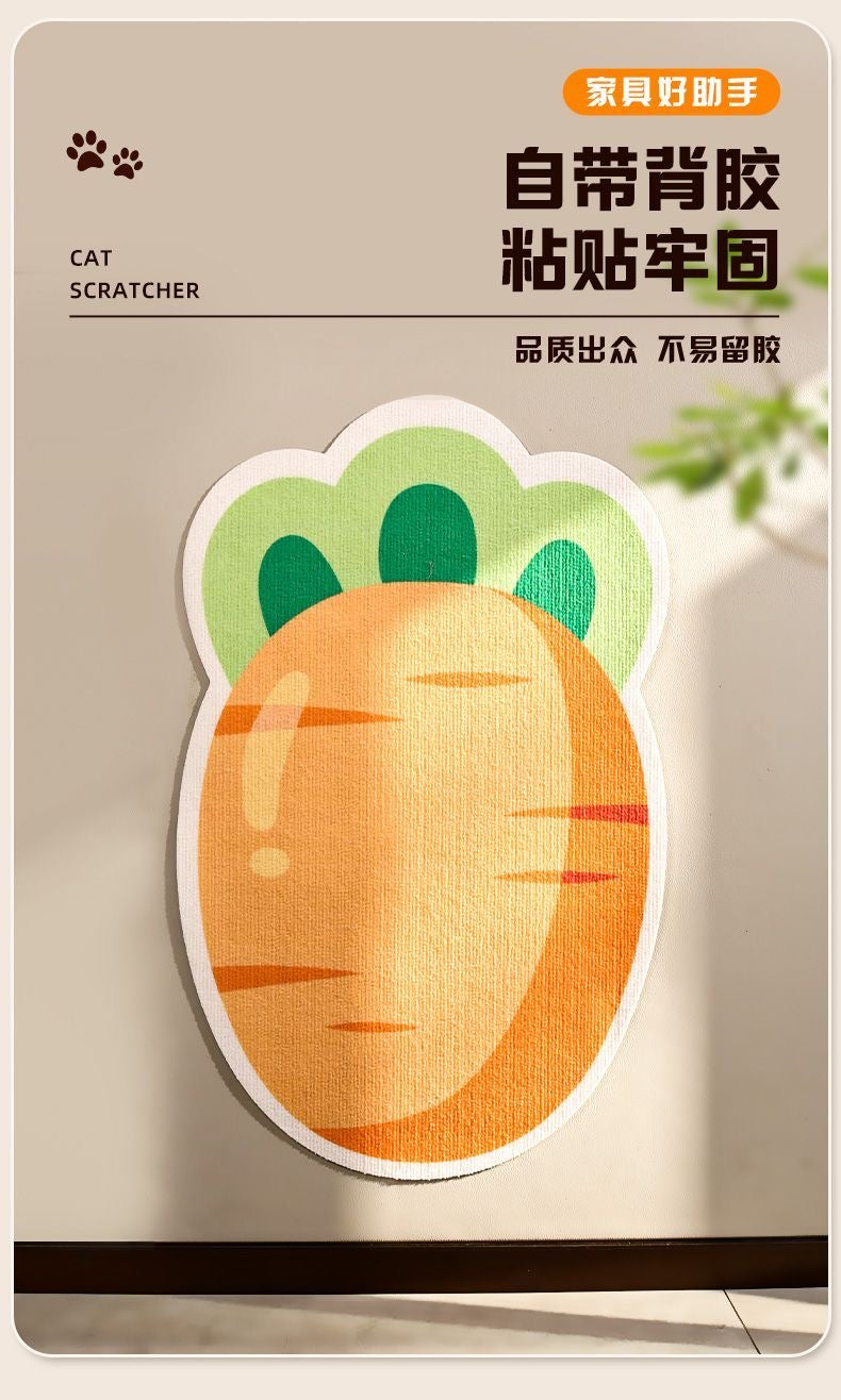MagicalPets Cute Carrot Design Durable Vertical Cat Scratching Board with Stick