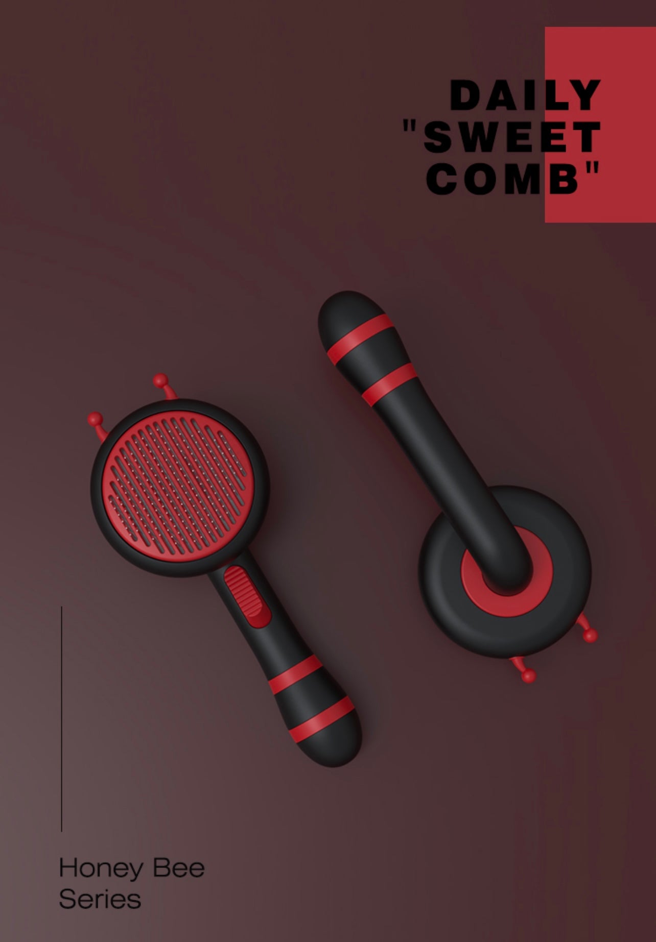 Aiwo Honey Bee Pet Hair Brush For Shedding And Grooming