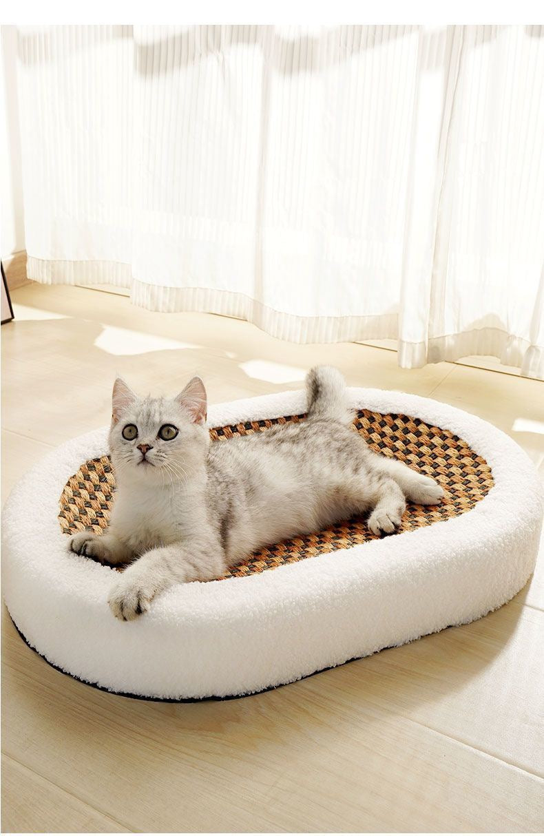 MiaoFairy Sisal Cat Scratcher 3 in 1 Oval Cat Scratching Lounge Cat Bed