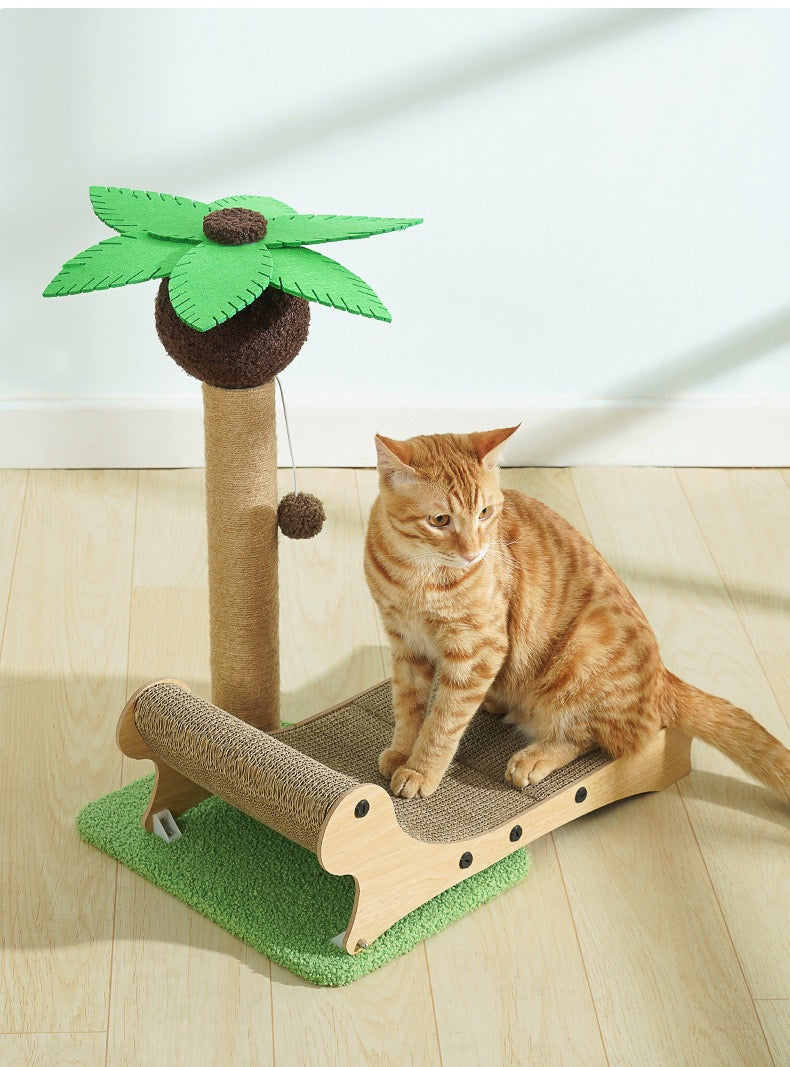 MiaoFairy Beach Style Cat Scratching Post With Scratching Board Bed