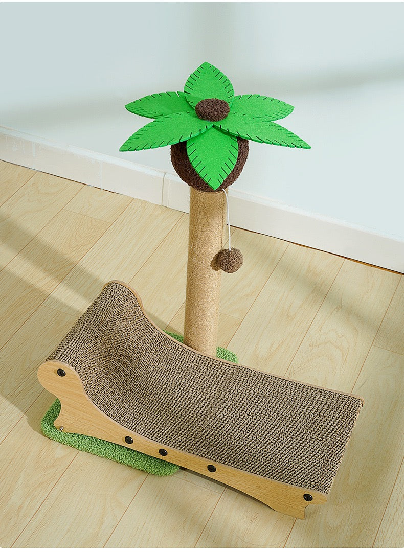 MiaoFairy Beach Style Cat Scratching Post With Scratching Board Bed