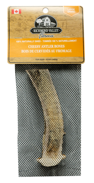 RICHMOND VALLEY FARMS CHEESY ANTLER BONES DOG TREAT