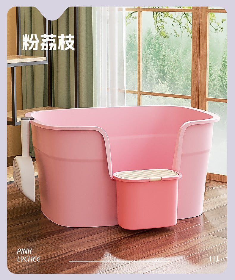 Hoopet Large And High Wall Open Litter Box With Litter Pan Tray Cat Litter Box