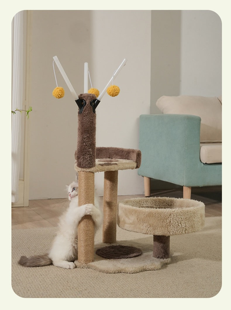MiaoFairy Pizza Shaped Climbing Cat Scratching Post Cat Tree