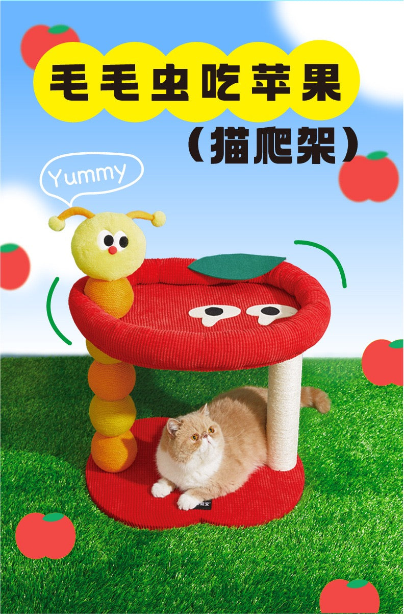 MiaoFairy Apple Cartoon Small Cat Scratching Tree